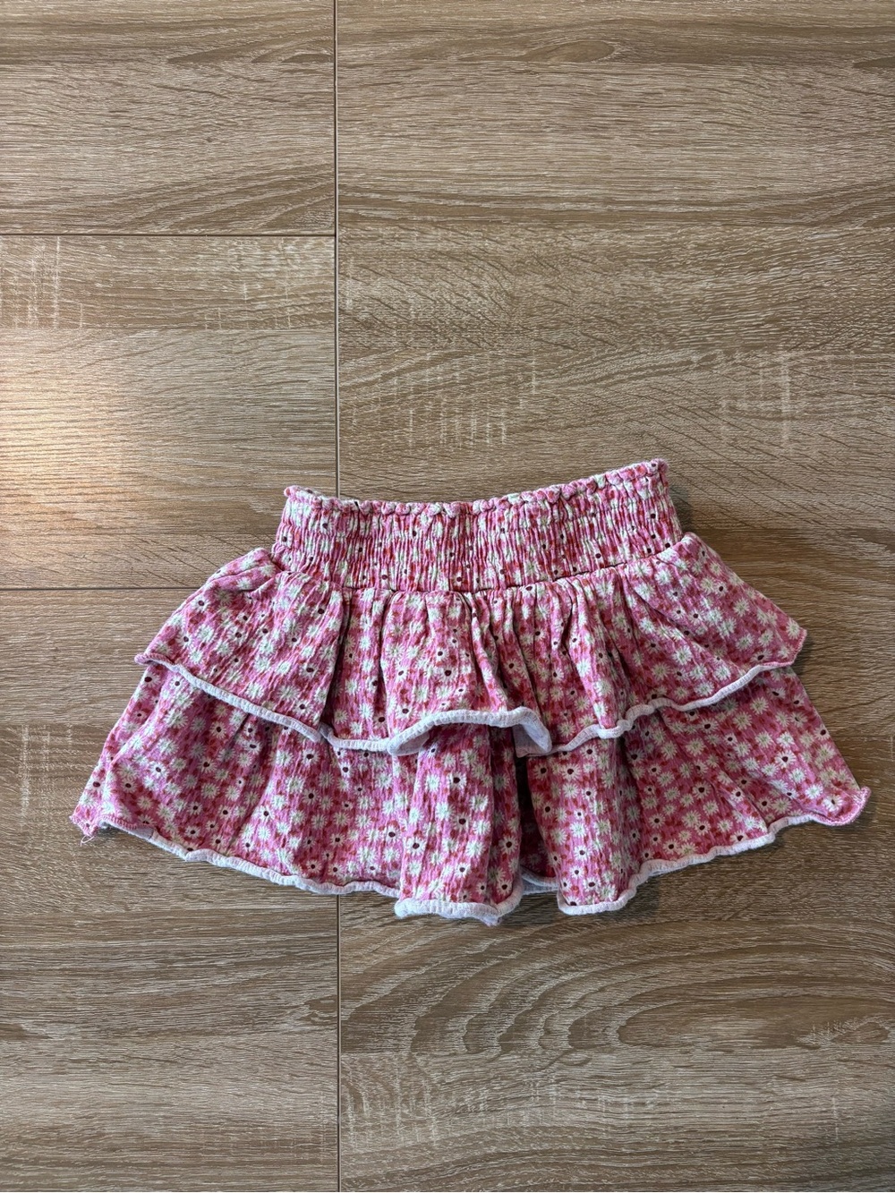 Zara girls pink floral tiered mini skirt size 4/5